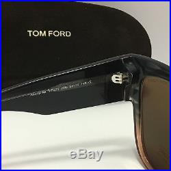 New Authentic Tom Ford Anoushka TF371 20G Shiny Black/ Gold Mirror Sunglasses