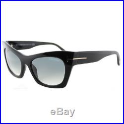 New Authentic Tom Ford Kasia TF 459 05B Black Sunglasses Grey Gradient Lens