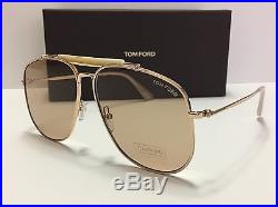 New Authentic Tom Ford TF557 Connor-02 28Y Rose Gold/Rose 58-13-145 mm Made in I