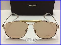 New Authentic Tom Ford TF557 Connor-02 28Y Rose Gold/Rose 58-13-145 mm Made in I