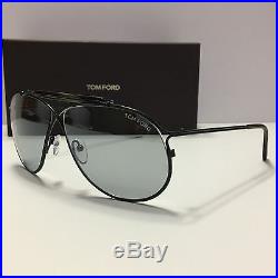 New Authentic Tom Ford Tom N. 6 01C Private Collection Shiny Black/Smoke Aviator