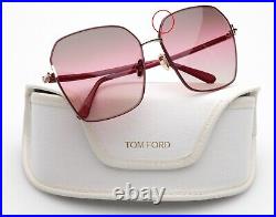 New TOM FORD Claudia-02 TF839 69F Burgundy Sunglasses 62-16-140mm B60mm Italy