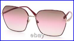 New TOM FORD Claudia-02 TF839 69F Burgundy Sunglasses 62-16-140mm B60mm Italy