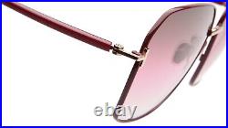 New TOM FORD Claudia-02 TF839 69F Burgundy Sunglasses 62-16-140mm B60mm Italy