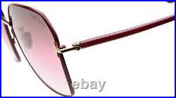 New TOM FORD Claudia-02 TF839 69F Burgundy Sunglasses 62-16-140mm B60mm Italy