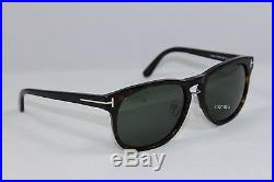 New TOM FORD FRANKLIN TF346-56N Dark Havana Silver / Green Solid Sunglasses