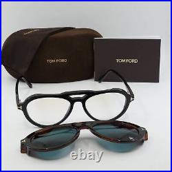 New TOM FORD FT5760-B 001 Shiny Black 55mm 55-17-145 Sunglasses