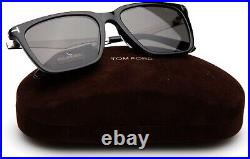 New TOM FORD Garrett TF 862-F 01D Black Sunglasses 56-17-145mm Italy Polarized