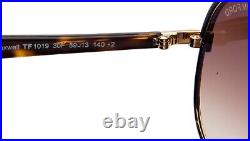 New TOM FORD Maxwell TF1019 30F Gold Havana Sunglasses 59-13-140mm B48mm Italy