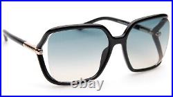 New TOM FORD Solange-02 TF 1089 01P Black Sunglasses 60-17-120mm B54mm Italy