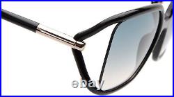 New TOM FORD Solange-02 TF 1089 01P Black Sunglasses 60-17-120mm B54mm Italy