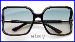 New TOM FORD Solange-02 TF 1089 01P Black Sunglasses 60-17-120mm B54mm Italy