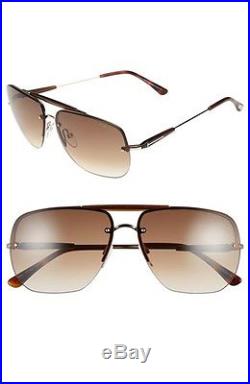 New TOM FORD Sunglasses NILS 28F Gold Brown AUTHENTIC Case FT0380 Retail $350+