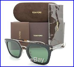 New Tom Ford Alex sunglasses FT0541 05N 51mm Black Gold Green Square AUTHENTIC