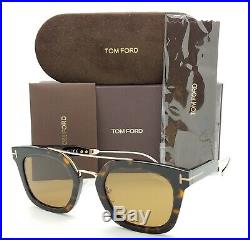 New Tom Ford Alex sunglasses FT0541 52E 51mm Dark Havana Gold Brown AUTHENTIC