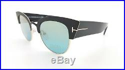 New Tom Ford Alexandra-02 sunglasses FT0607/S 05X 51mm Black Gold Blue Goldtone