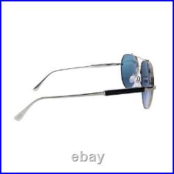 New Tom Ford Andes FT0670 16V Palladium Metal Pilot Sunglasses Blue Lens