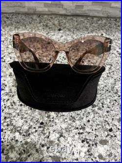 New Tom Ford Cara Tf940 72g Women Pink Brown Cat Eye Sunglasses