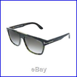 New Tom Ford Cecilio-02 TF 628 55B Green Havana Sunglasses Grey Gradient Lens