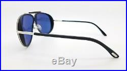 New Tom Ford Cedric sunglasses FT0509/S 02V 65mm Black Blue AUTHENTIC Aviator
