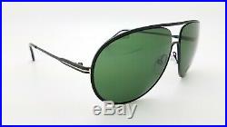 New Tom Ford Cliff sunglasses FT0450/S 02N 61mm Black Green AUTHENTIC Aviator