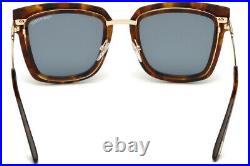 New Tom Ford Coloured Havana Lara Square Sunglasses Lens Category 2 FT0573 55A