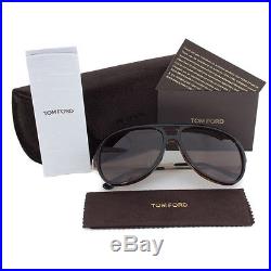 New Tom Ford Damian Unisex Black/Havana Brown Plastic Lens Sunglasses FT0333 03B