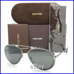 New Tom Ford Dashel sunglasses FT0508/S 08Z 53mm Silver Grey AUTHENTIC Aviator