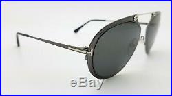 New Tom Ford Dashel sunglasses FT0508/S 08Z 53mm Silver Grey AUTHENTIC Aviator