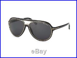 New Tom Ford Designer TF0379 01A Black Gold Vintage Retro Aviator Sunglasses