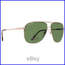 New Tom Ford Dominic TF451 28N Gold Havana/Green Men Aviator Sunglasses F/Ship