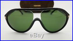 New Tom Ford Edison sunglasses TF0443 01N 59mm Aviator Black Grey Green TF 443