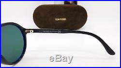 New Tom Ford Edison sunglasses TF0443 01N 59mm Aviator Black Grey Green TF 443
