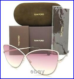 New Tom Ford Elise sunglasses FT0569 28T 65mm Rose Gold Pink Gradient Butterfly