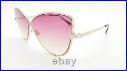 New Tom Ford Elise sunglasses FT0569 28T 65mm Rose Gold Pink Gradient Butterfly