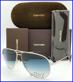 New Tom Ford Erin Aviator sunglasses TF0466 29P 61 Gold Blue Gradient AUTHENTIC