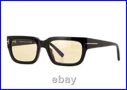 New Tom Ford Ezra Tf1075 01e Shiny Black Brown Unisex Authentic Sunglasses