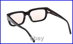 New Tom Ford Ezra Tf1075 01e Shiny Black Brown Unisex Authentic Sunglasses