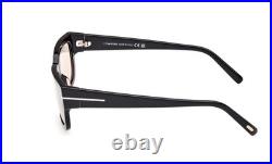 New Tom Ford Ezra Tf1075 01e Shiny Black Brown Unisex Authentic Sunglasses