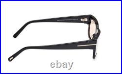 New Tom Ford Ezra Tf1075 01e Shiny Black Brown Unisex Authentic Sunglasses