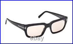 New Tom Ford Ezra Tf1075 01e Shiny Black Brown Unisex Authentic Sunglasses