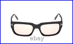 New Tom Ford Ezra Tf1075 01e Shiny Black Brown Unisex Authentic Sunglasses