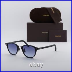 New Tom Ford FT1049-D 02W Matte Black/Blue Gradient 50-21-145 Sunglasses