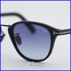 New Tom Ford FT1049-D 02W Matte Black/Blue Gradient 50-21-145 Sunglasses