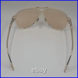 New Tom Ford FT1061 45E Shiny Transparent Brown/Brown 64-13-140 Sunglasses