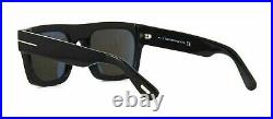 New Tom Ford Fausto Sunglasses FT0711 01A Black Gold Grey Lenses Square Unisex