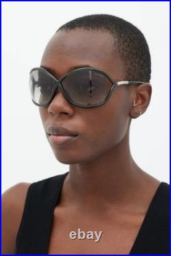New Tom Ford Ft0009 0b5 Transparent Grey/gradient Smoke Authentic Sunglasses