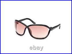 New Tom Ford Ft1069 01z Shiny Black/violet Gradient Mirror Authentic Sunglasses
