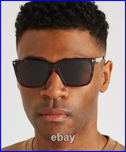 New Tom Ford Garrett Tf862 56c Havana Gunmetal/blue Grey Lens Sunglasses 56-17