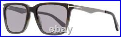 New Tom Ford Garrett Tf862 56c Havana Gunmetal/blue Grey Lens Sunglasses 56-17